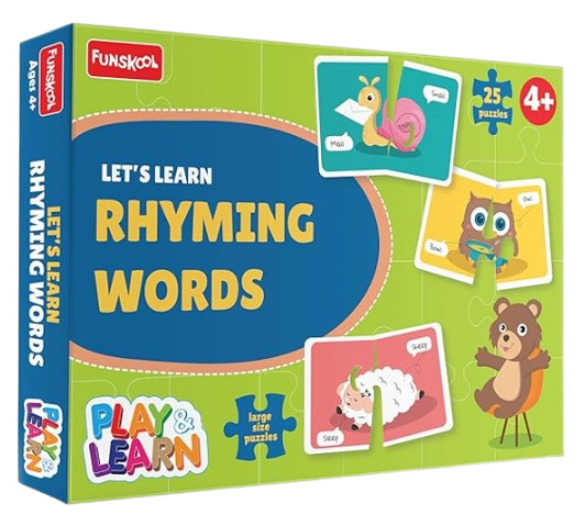 Funskool Play & Learn Rhyming Words Puzzle – 50 Piece Educational Matching Game (4+ Years)