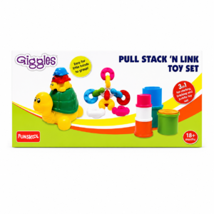 Pull Stack N Link Toy Set – 3-in-1 Stacking, Nesting & Pull-Along Toy for Toddlers (18+ Months)