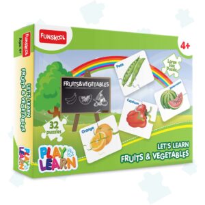 Let’s Learn Fruits & Vegetables Puzzle – 2-in-1 Educational Jigsaw for Kids (3+ Years)